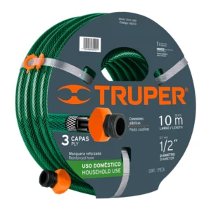 Manguera 1/2" reforzada 3 capas x 10 metros